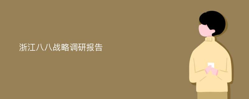 浙江八八战略调研报告