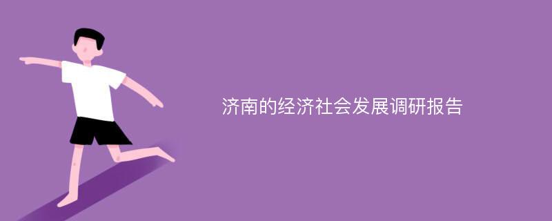 济南的经济社会发展调研报告