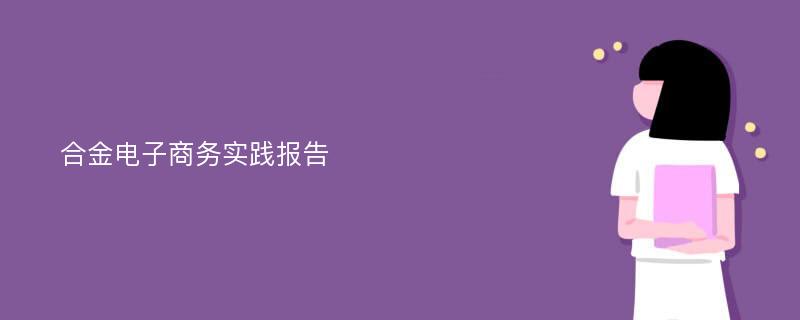 合金电子商务实践报告