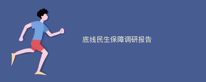 底线民生保障调研报告