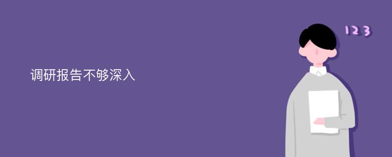 调研报告不够深入