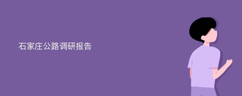 石家庄公路调研报告