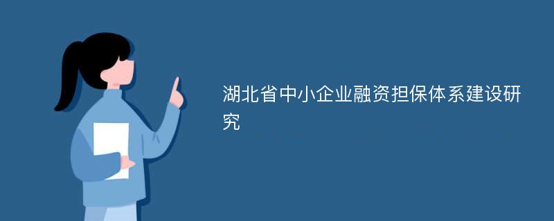 湖北省中小企业融资担保体系建设研究