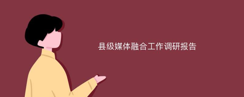 县级媒体融合工作调研报告