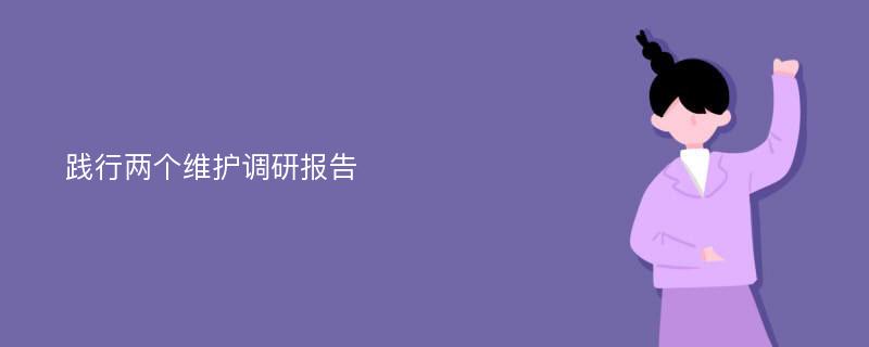 践行两个维护调研报告