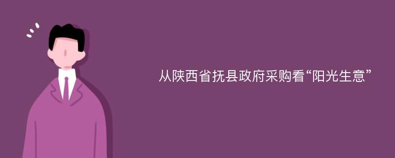 从陕西省抚县政府采购看“阳光生意”