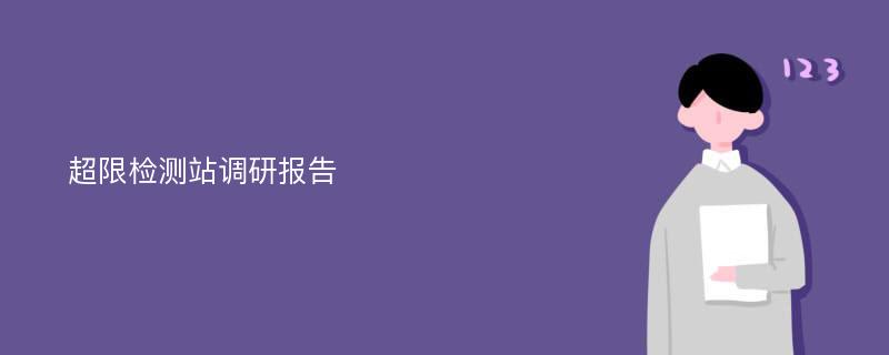 超限检测站调研报告