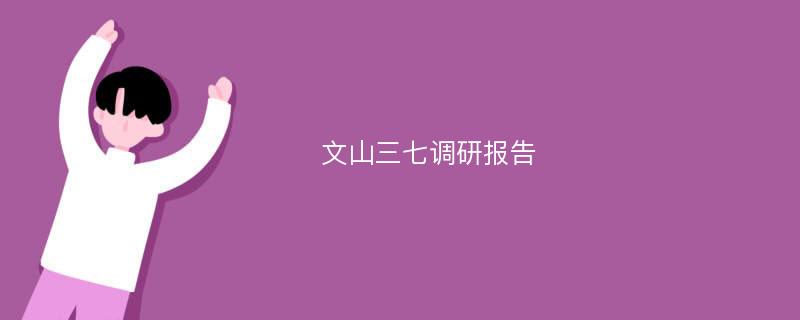 文山三七调研报告