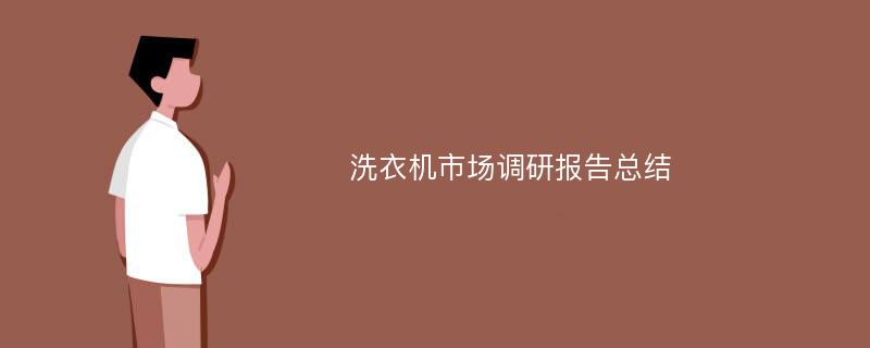 洗衣机市场调研报告总结