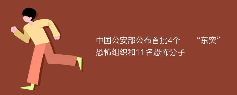 中国公安部公布首批4个​​“东突”恐怖组织和11名恐怖分子