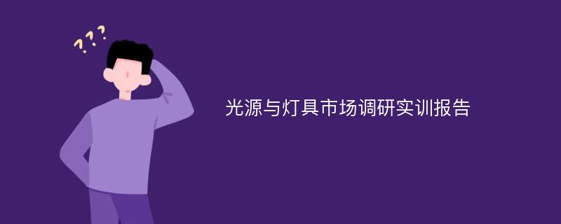 光源与灯具市场调研实训报告