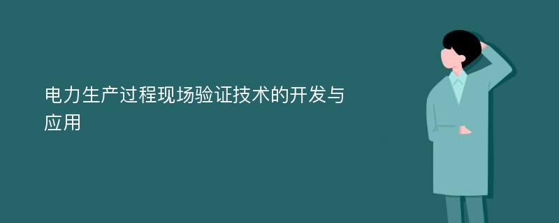 电力生产过程现场验证技术的开发与应用