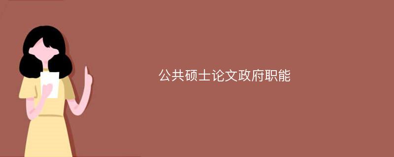 公共硕士论文政府职能