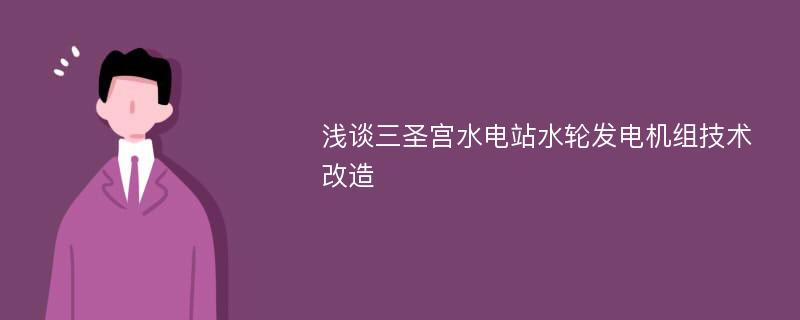 浅谈三圣宫水电站水轮发电机组技术改造