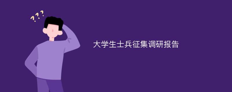 大学生士兵征集调研报告